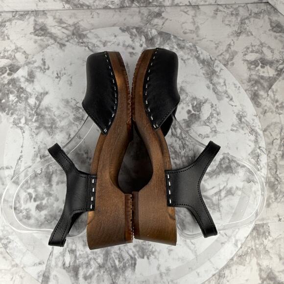 Sandgren Sweden Saragasso Classic Clog Size 39 US 8 Black Leather Slingback - Picture 7 of 10